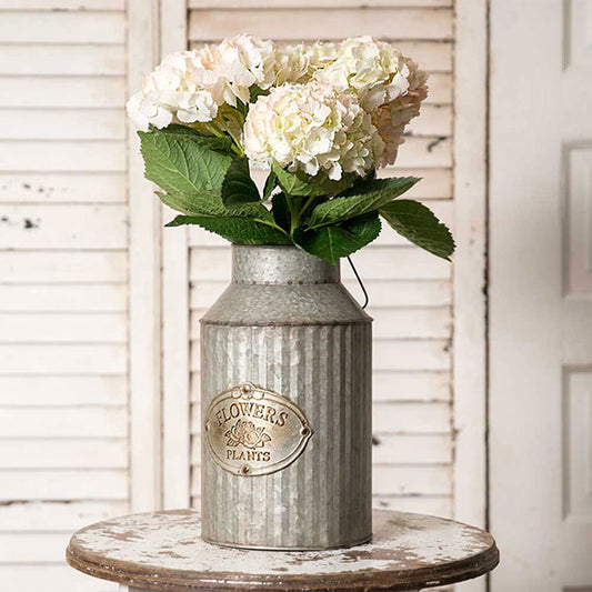 Flowers and Plant Metal Milk Can