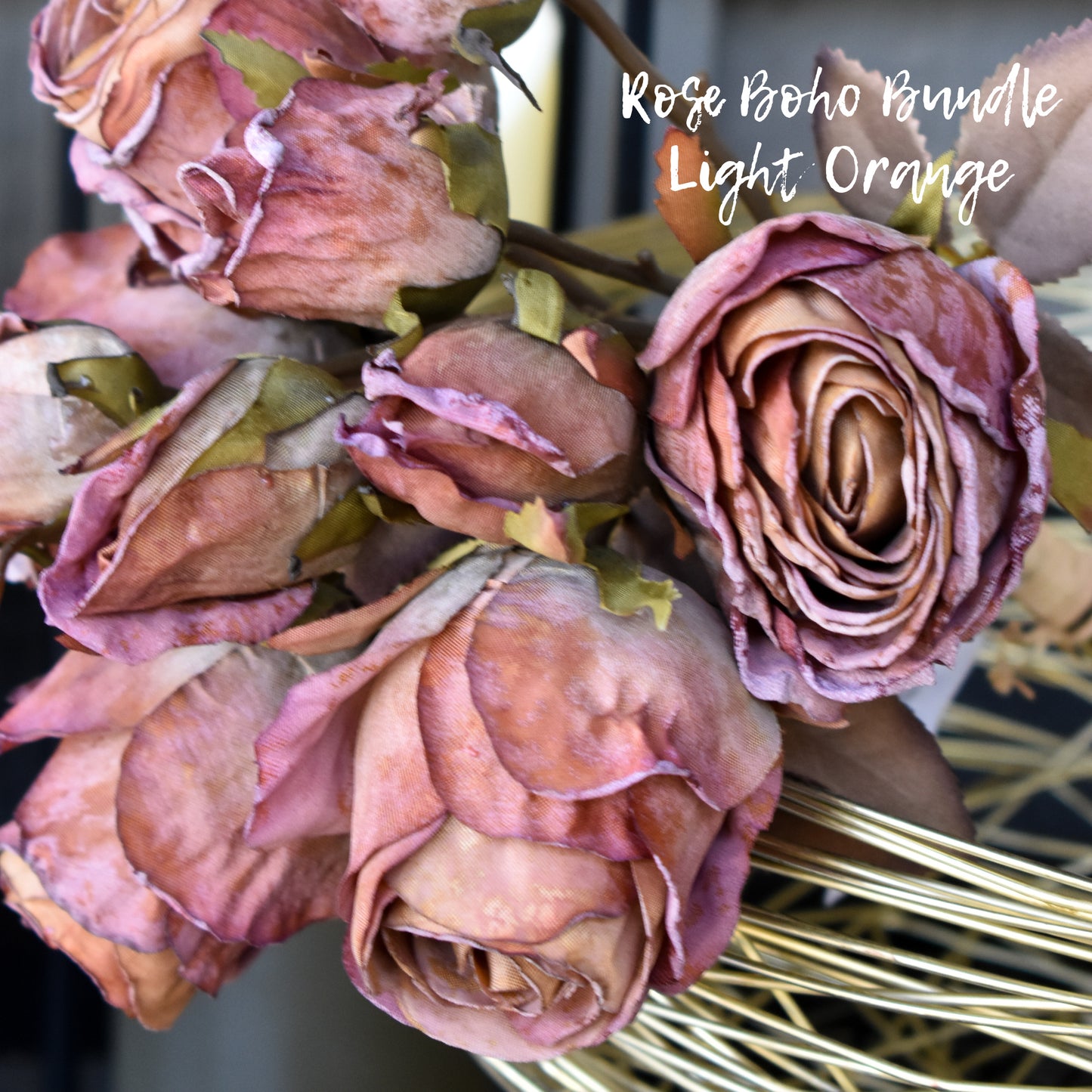 Rose Boho Dried Bundle - Apricot