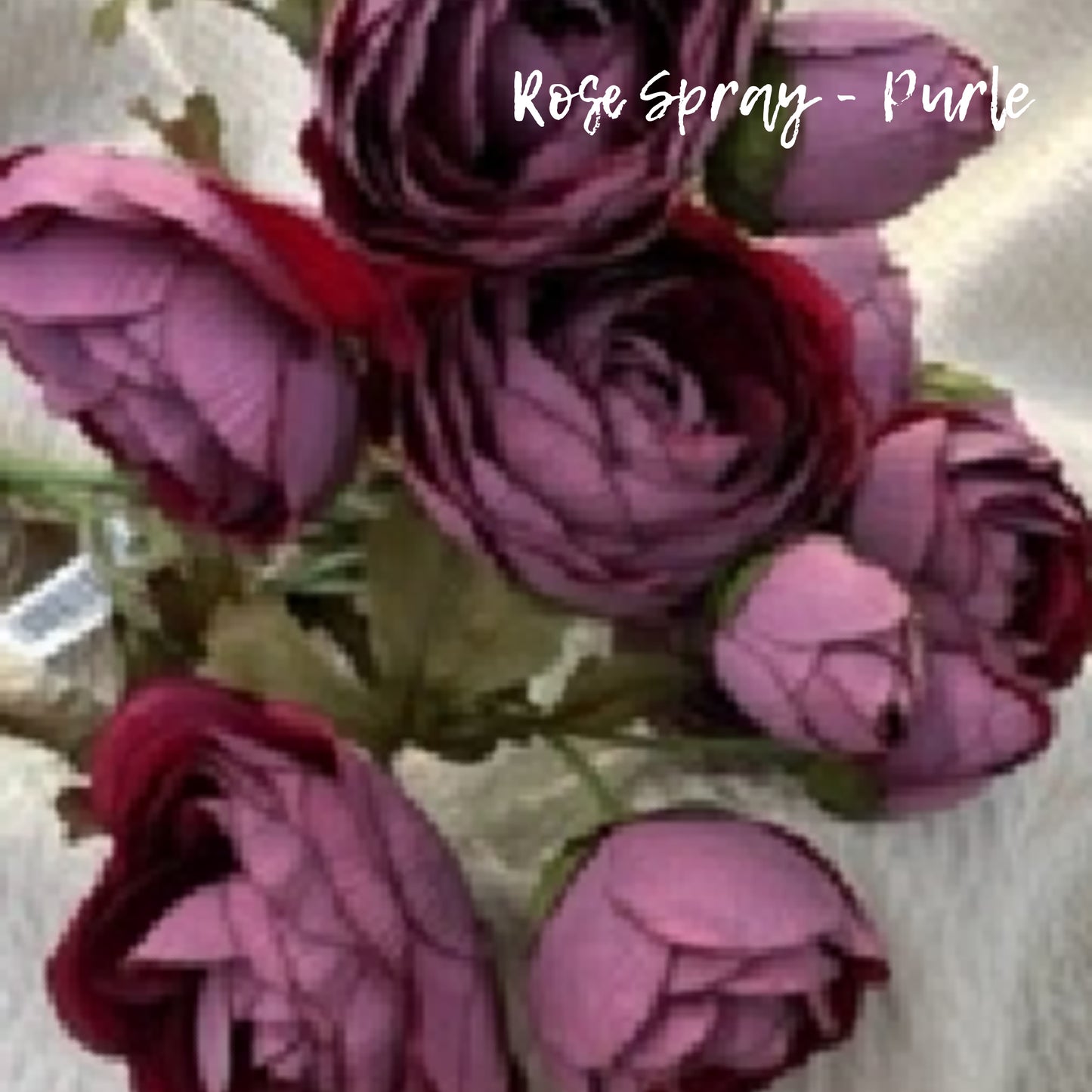 Rose Spray - 28" Purple Wine