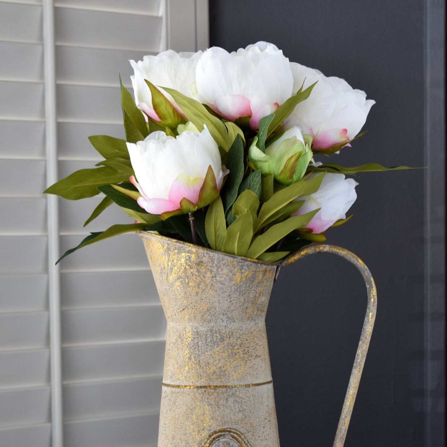 Peony Bush Cream-Pink/Cream 23"