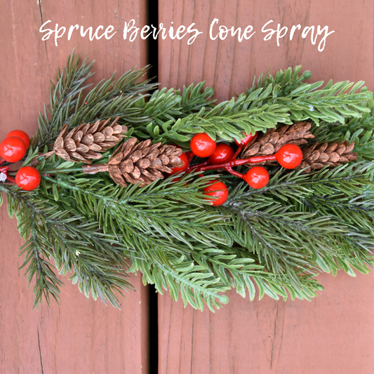 Spruce with Berries Cone Spray - 29"